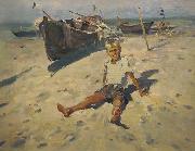 unknow artist Russov-Lev-Boy-and-Sea-rus13bw oil painting reproduction